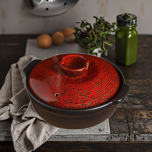Haute valeur nouvelle casserole ragoût Style chinois Induction de gaz prêt résistant aux hautes températures couvercle en céramique soupe 24cm diamètre - Product Image 3