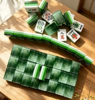 Jeu de Mahjong américain de luxe en acrylique, motif dragon coloré néon écaille de tortue ambre, pour les soirées à la maison