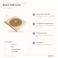 Griffoir pour chat en carton, design disque vinyle, forme tourne-disque, pour chats d'intérieur, vente en gros, fourniture d'usine