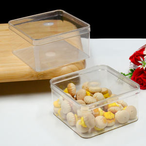 เครื่องดื่มเค้ก Tiramisu ภาชนะบรรจุอาหารสี่เหลี่ยมทนต่อการขนส่งและไม่ง่ายต่อการทำลายกล่องคุกกี้แบบพลาสติกใส - Product Image 5