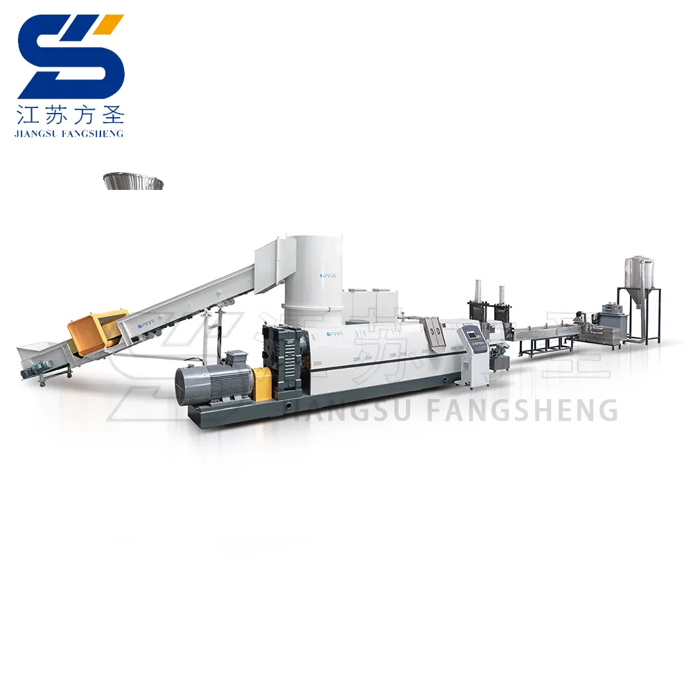 Giang Tô Fangsheng 100-1000 Kg/giờ Phế Liệu PE Phim Dệt Túi Nhựa Ép Viên Máy Để Bán