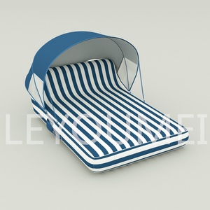 Bouée gonflable portable en PVC personnalisée avec auvent pare-soleil pour deux personnes, radeau flottant pour couples, logo personnalisé - Product Image 2
