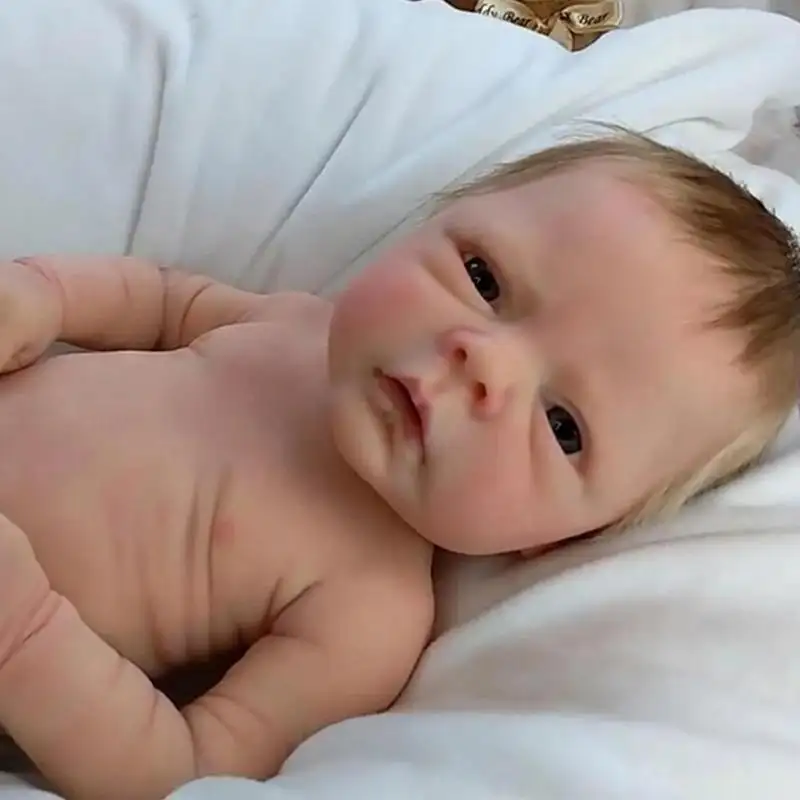Atacado novo design de vinil bebê recém-nascido, boneca realista de corpo inteiro de silicone 18 polegadas