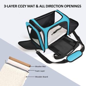 Petit sac de transport <span class=keywords><strong>pour</strong></span> <span class=keywords><strong>chat</strong></span> et chiot, 15 lb, approuvé par les compagnies aériennes, souple, pliable, en polyester (lot de 2) - Product Image 2