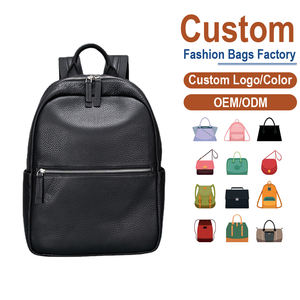 Sac à dos antivol personnalisable en cuir véritable pour homme, avec compartiment pour ordinateur portable en coton et fermeture éclair, en cuir tanné écologique, livraison rapide - Product Image 2