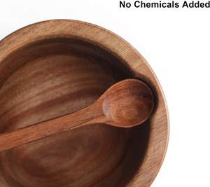 Caja grande de madera con cuchara de servicio integrada, recipiente para <span class=keywords><strong>sal</strong></span>, especias, tapa de mármol gris - Product Image 5