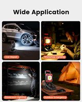 Lampe de travail rechargeable, lampe magnétique, alimentée par batterie, essentiels de camping, projecteur sans fil longue durée pour atelier, garage