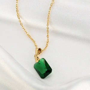Collana con Ciondolo Rettangolare in Stile Francese Vintage Classico per Donne, Catena Minimalista con Motivi Geometrici - Product Image 2