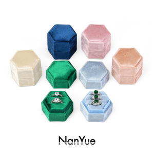 New Best-Selling <strong>Velvet</strong> Hexagon Portable Luxury Ring <strong>Box</strong> <strong>Velvet</strong> <strong>Jewelry</strong> <strong>Box</strong> Get Marry Ring Packaging <strong>Box</strong> Custom Printed Logo - Product Image 3