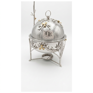 Refined Floral Standard Steel Chafing Dish With Attractive Reflective Finish For Elegant <b>Buffet</b> Catering Service And Banquet Use - Product Image 1