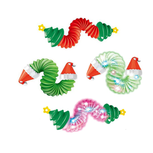 EPT Dollartoys Promotion Glowing Christmas Telescopic Pop Tubes Fidget Stress Relief Party Decompression Toy