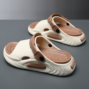 Pantoufles d'extérieur en EVA pour hommes, semelle épaisse, antidérapantes, respirantes, sandales de plage, vêtements d'été, taille 40-45 - Product Image 2