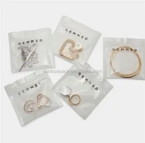 Custom Printed Zip Lock Earring Bracelet Packaging Zipper Bag Small Plastic Jewelry Flat Pouches
