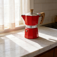Cafetière à expresso Moka Pot en aluminium, design classique OEM, portable, écologique, logo personnalisé