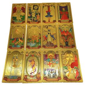 Cartes de Tarot <span class=keywords><strong>Oracle</strong></span> en Feuille d'Or 78 Cartes Vente en Gros Jeux de Société Personnalisés pour la Famille Boîte à Rabat en Plastique à Coins Arrondis - Durable - Product Image 3