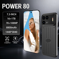 HP Baru Power 80 5G Layar 7,3 Inci 8800mAh Penyimpanan 16GB+1TB Kamera HD 108MP untuk Menonton Film, Bermain Game, dan Bekerja di Kantor