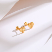 Japanische und Koreanische Minimalistische Geometrische Ohrstecker aus Edelstahl mit 18k Goldplattierung Trendiges Luxus-Design für Damen