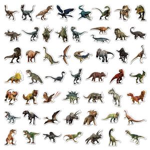 Paquete de 50 Etiquetas Adhesivas de Dibujos Animados Jurásicos, Troqueladas, Impermeables, Varias Etiquetas de Vinilo de Dinosaurios Lindos - Product Image 2