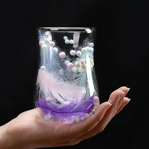 แก้วดอกไม้แห้งสองชั้น ดีไซน์รูปไข่ - Product Image 1