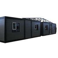 Maison préfabriquée modulaire de luxe à double aile pliable, mobile, moderne, trois-en-un, extensible, type conteneur