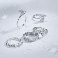 Bagues de fiançailles et de mariage en argent S925 pour femme, serties de zircone cubique 5A 8A, effet glacé, bijoux fins et tendance