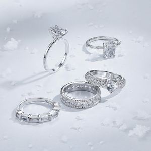 Shimmering 5A 8A Crushed <b>Iced</b> Out Cut Zirconia Women Diamond S925 Silver Promise Engagement Wedding Fashion Fine Jewelry <b>Rings</b> - Product Image 1