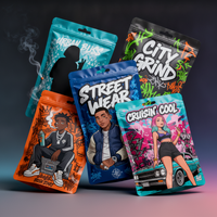 Op maat gemaakte CMYK bedrukte 14g 28g transparante, vochtbestendige, geurbestendige Mylar Doypack zak voor gedroogd fruit en noten