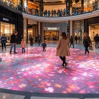 Interaktiver LED-Boden P2.97 mit Radarsensor für Einkaufszentren, Atrien und Herbst-Szenografie – Digitaler interaktiver Teppich