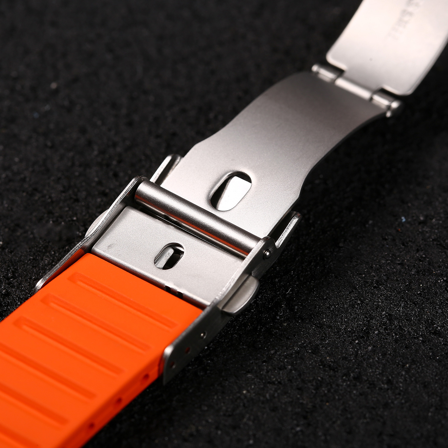 fkm rubber watch strap with deployment clasp