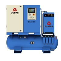 Compresseur d'air rotatif quatre-en-un stationnaire à faible bruit avec sécheur d'air et récepteur d'air pour peinture
