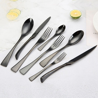 Bulk 5-Star Gold Stainless Steel Flatware Set Golden Dinner Knife Spoon Fork Wedding Cutlery Party