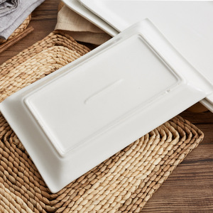Assiettes rectangulaires de restaurant occidental de style simple moderne <span class=keywords><strong>Assiette</strong></span> de service à dessert de 10 pouces Assiettes blanches en porcelaine - Product Image 4