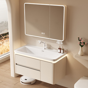 Smart Bathroom Cabinet with LED Light <b>Mirror</b> Floating Design with Ample Storage - Product Image 6