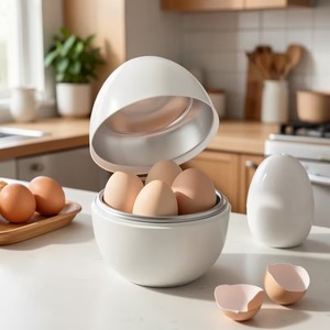 <span class=keywords><strong>Cuiseur</strong></span> à œufs au <span class=keywords><strong>micro</strong></span>-ondes pour des œufs durs/moyennement cuits rapidement en 5 minutes, préparation facile de petit-déjeuner - Product Image 1