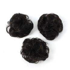 Fascia per frattaglie per capelli in stile Chignon in rilievo 3P marrone scuro - Product Image 1