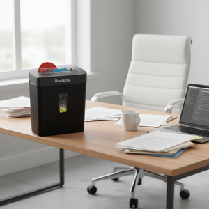 Déchiqueteuse de papier Woolsche, capacité 10 feuilles, coupe transversale, panier de 3,43 gallons, niveau de sécurité P-4, pour CD et cartes de crédit - Product Image 2