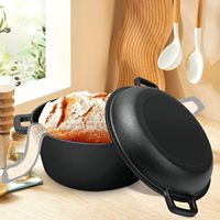 Cocotte en fonte de 5 litres pour la cuisson du pain, cocotte à levain avec couvercle, pot hollandais avec accessoires de cuisson du pain