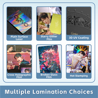 Cartes à collectionner holographiques personnalisées TCG, cartes de jeu de société anime, cartes brillantes à effet métallisé, imprimées sur mesure avec emballage