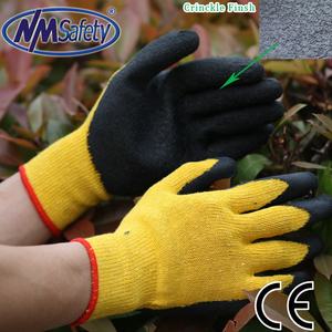NMSAFETY-guantes de trabajo para industria de la construcción, 10 calibres, resistentes, anticorte, recubiertos de látex y algodón dorado, CE EN388 2142X - Product Image 3