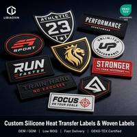 Étiquettes thermocollantes carrées en silicone 3D personnalisées, lavables, OEM ODM, faible MOQ pour les fabricants de vêtements de sport