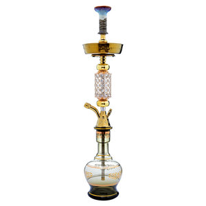 Chicha arabe moderne égyptienne en métal à un tuyau avec design miroir, bouteille plaquée or, ensemble complet dans un coffret cadeau par <span class=keywords><strong>Khalil</strong></span> <span class=keywords><strong>Mamoon</strong></span> - Product Image 4