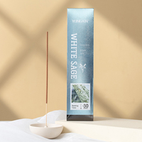 Bâtonnets d'encens indiens Palo Santo et Sauge Blanche pour l'aromathérapie, graines relaxantes, présenté en boîte avec senteurs bois de santal, rose et menthe