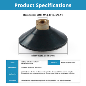 M14 100mm Dışbükey Elmas Parlatma Desteği Ark Pedi Kase Şeklinde Taşlama Kafası Kavisli Dışbükey Elmas Destekli Parlatma Pedleri - Product Image 3