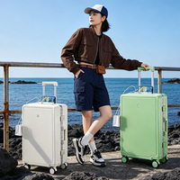 Valise à roulettes unisexe de 24 pouces, grande capacité, étanche, légère, avec serrure à combinaison, roulettes pivotantes, durable.