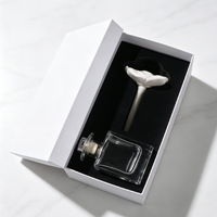 Diffuseur de parfum d'ambiance de luxe 150 ml en verre écologique avec pierre aromatique en céramique parfumée à la lavande et bâtonnets en rotin