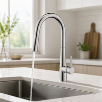 Robinet mélangeur monocommande extractible en acier inoxydable sans plomb pour évier de cuisine, idéal pour hôtels et commerces, vente en gros directe usine KEMEN