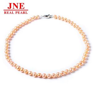 Natürliche Perlenkette Rosa Runde Perlen Yuanbao-Knoten Perlenkette Muttertagsgeschenk für Ältere - Product Image 5