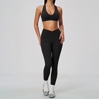 Ensemble de soutien-gorge de sport et leggings pour femmes, séchage rapide, course à pied, gym, entraînement, deux pièces, yoga, fitness, vêtements de sport