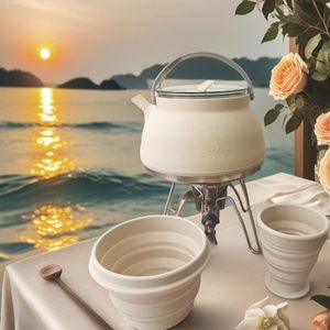 Bouilloire <span class=keywords><strong>de</strong></span> camping pliable <span class=keywords><strong>de</strong></span> 50,7 oz avec trépied en silicone, cafetière portable pliable pour le camping - Product Image 6