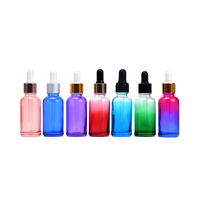 Leere Kosmetikbehälter 5ml 10ml 30ml 50ml 100ml Bunte Glasflaschen für Ätherische Öle mit Verschiedenen Deckeln für Öl, Toner, Lotion